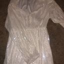 Princess Polly Sequin Mini Dress White Size M Photo 2