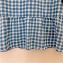 Anthropologie Mo:Vint New York by  Women’s Gingham Check Peplum Blue Top SZ Small Photo 3