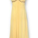 Cache Vintage  Dress Yellow Convertible Strap Jewel Open Bow Detail Back Maxi Photo 6