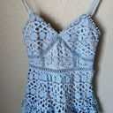 Lulus Blue Crocheted Lace Ruffle Dress Photo 5