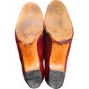Salvatore Ferragamo Vintage  Red Leather Slip On Dress Shoes With Tassle Fringe S Photo 4