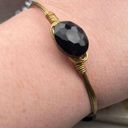 Onyx Bourbon and Bowties Women’s Black  Gold Plated Wire Wrapped Bangle Bracelet Photo 1