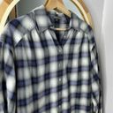 Vince  blue plaid button up blouse shirt Photo 2