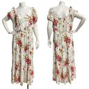 Lane Bryant  Womens White Red Gold Floral Square Neck Spring Summer Dress Size 1 Photo 1