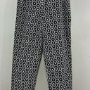 Talbots  Black & White Floral Embroidered Silk Blend Cropped Ankle Pants Sz 2 P Photo 0