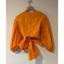 Wyatt ACLER  Puff Sleeve Wrap Blouse Top in Orange. Size 2 Photo 8