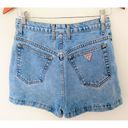 Guess Vintage  High Waisted Denim Cotton Frayed Shorts Sz 30 Photo 2