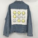 Altar'd State Altar’d State Denim Smiley Face Blue Jean Jacket Happy Face Women’s Size Medium Photo 0