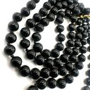 Monet  vintage long  black beaded necklace Photo 7