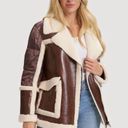 Noize vegan Leather Shearling Jacket Brown Size XS Photo 0