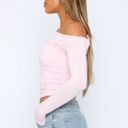 White Fox Boutique White Fox Best Of Luck Long Sleeve Top Pink One Shoulder Photo 1
