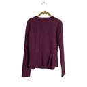 BCBGMAXAZRIA  Purple Plum Square Neckline Long Sleeve Mini Peplum Blouse Large Photo 1