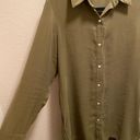 Natori  Green Sanded Twill Long Sleeve Button Front Tunic Size S Photo 5