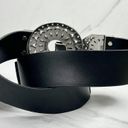 Chico's  Black Genuine Leather Hook Buckle Belt Size Small S Medium M Womens Photo 2