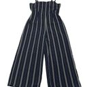 Cupcakes and Cashmere  Jumpsuit Womens 4 Avery Ink Blue Striped Tank Cropped Poly Photo 0