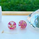 Purple Petals Resin Cherry Drop Earrings Photo 1