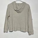 Wild Fable  Beige Cream Waffle Knit Cropped Raw Hem Pullover Hoodie Size Large Photo 6