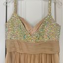 La Femme Sequined Nude Prom Dress Photo 5