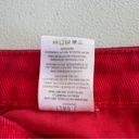Brandy Melville John Galt  Red Denim Jean Mini Skirt Raw Frayed Hem Button Fly S Photo 7