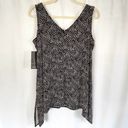 Alfani New  Dot Print V-Neck Shark Bite Hem Tunic Tank Top Black White Photo 8