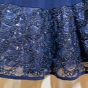 Tiana B  Navy Lace/Sequin Flounce Hem Stretch Jersey Drop Waist A-line Dress Navy Photo 5