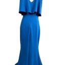 Badgley Mischka Fallon Popover  Gown Crepe Cobalt Blue Photo 2