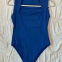 ZARA Blue Square-Neck Bodysuit Photo 0