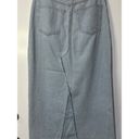 Topshop  Long Denim Mid Maxi Skirt w/ Front Slit Size 8 EUC Light Wash Frayed Hem Photo 9