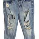 Aeropostale  Destroyed Boyfriend Jeans 10 Med Wash Cropped Distressed Mid Rise Photo 2