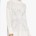 BCBGMAXAZRIA  Turtleneck Sequin Long Tunic Sweater WHITE Size XS BEW Photo 1