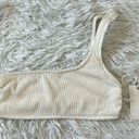 Good American  CRINKLE HOT SHOULDER BIKINI TOP IVORY SIZE 1/2 Photo 1