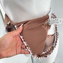 Matte Collection  Women’s Brown Snakeskin Mesh Cutout One-Piece Swimsuit Small Photo 8