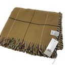 BP  Women's One Size Tan Scarf Plaid Multicolor Woven Fringes Edges NEW Photo 0