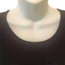 J.Jill  Long Line Slub Knit Top Medium Black Split Sides 3/4 Sleeve Career Photo 2