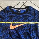 Nike  Graphic Lettering Logo Pullover Cotton Fleece Sweatshirt in Blue Size Small Photo 4