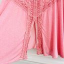 Live and let live  Pink Flowy Boho Lightweight Open Back Lacy Trim Blouse ~ Plus 2X Photo 6