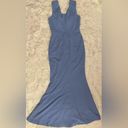 Dress the Population NWOT  Sandra Plunge Crepe Trumpet Gown Sky blue sz M Photo 2