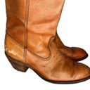 Vintage Brown Leather Cowboy Boots Size 8.5 Photo 4