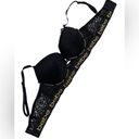 Bebe Womens Black  Logo Lace Underwire Padded Push Up Bra Size 34C​​​ Photo 2