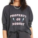 Wildfox  Property of Nobody Graphic Grey Pullover Sweatshirt set! xs Photo 2