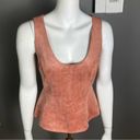 BCBG MAxAzria Peplum top shell pink faux suede dusty rose small Photo 3