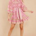 Cleobella 💕💕 Magdalena Mini Dress ~ Pink Wildflower Block Print Medium M NWT Photo 9