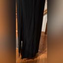 CHAPS Black Halter Maxi Dress Beaded Neck Line & Key Hole. Long Slit Side Sz 12 Photo 7