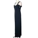 Halston Heritage  Cold Shoulder Fitted Crepe Side Slit Gown Black Size 4 Photo 6