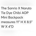 Sanrio & Naruto Tie Dye Chibi AOP Mini Backpack adjustable straps - Photo 4