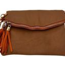 Vera Pelle  Italian Leather Brown Crossbody Tassel Purse Photo 0