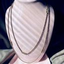 The Row Vintage Gold Tone Dainty Lightweight Long Double Layer Chain Necklace Photo 0