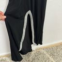 Vintage Carabella Black Silver Sequin Trim Halter Maxi Dress Womens M 90s Y2K Size M Photo 4