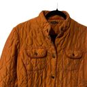 J. McLaughlin  Burnt Orange Quilted 100% Silk Snap Up Size Small Jacket. Photo 2