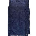 J.Jill  Floral Lace Sleeveless Top Navy blue layered Size Medium Photo 0